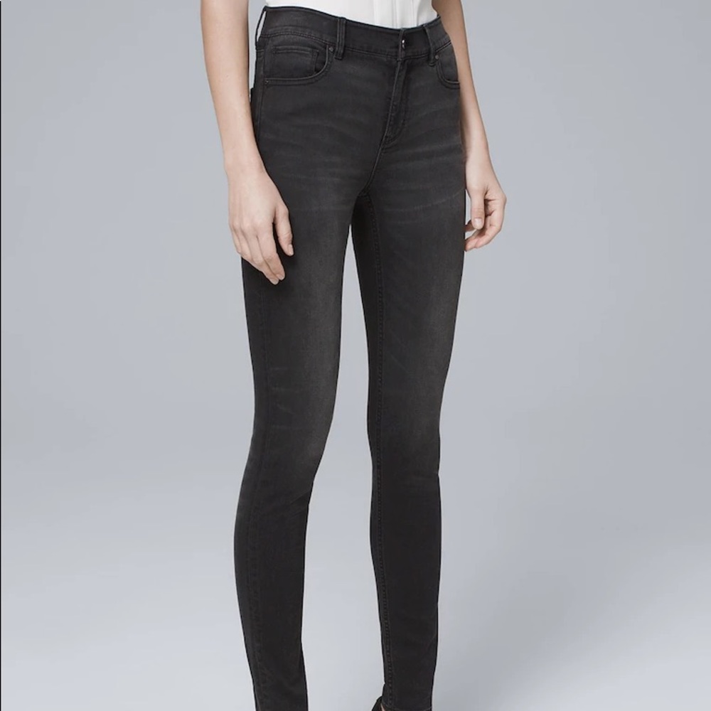 White House Black Market XS skinny leg jeans stretch denim black